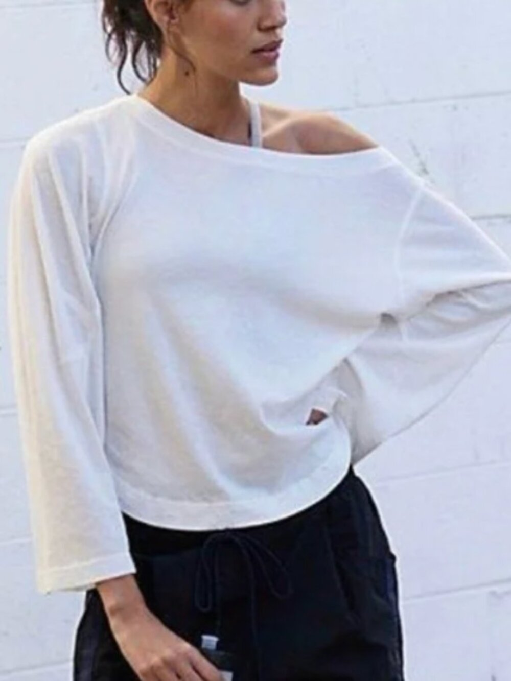 Free People Women's Diversion Layer Top In White - Size Large NWT